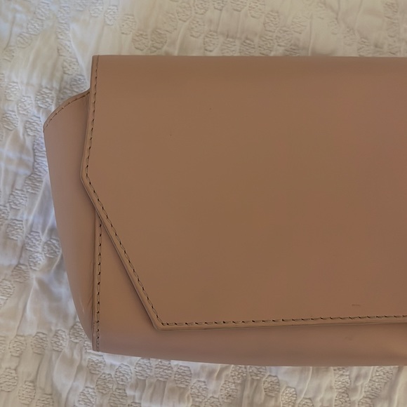 Pink leather clutch evening handbag - Picture 2 of 9